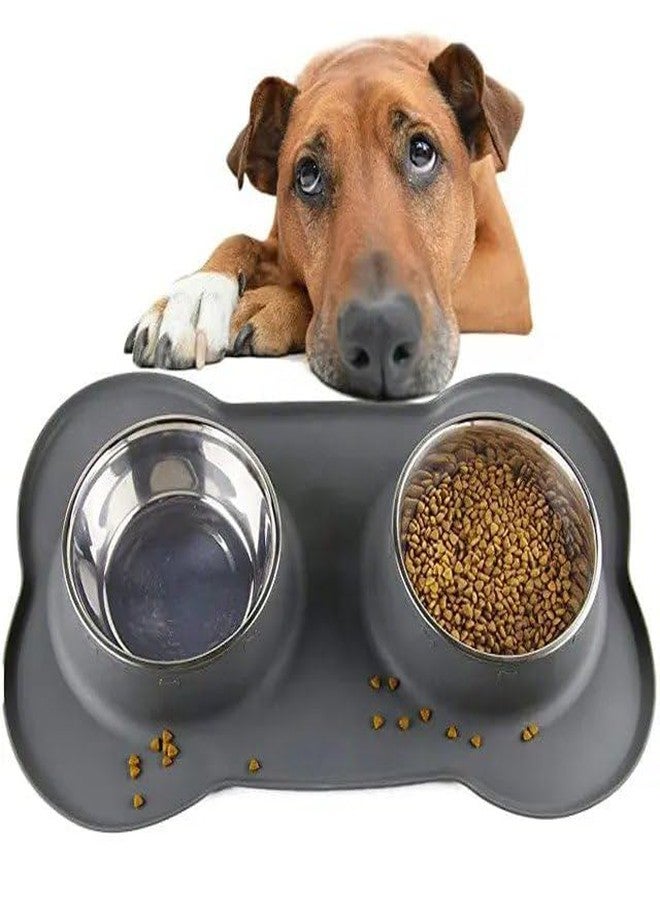 KPS وعاء طعام للحيوانات الأليفة من الفولاذ المقاوم للصدأ من KPS بقاعدة سيليكون مانعة للانزلاق | وعاء مزدوج للتغذية | وعاء للطعام والماء للحيوانات الأليفة | وعاء تغذية للحيوانات الأليفة | مستلزمات العناية بالحيوانات الأليفة (مجموعة من قطعة واحدة، متعددة الألوان) - Image 5